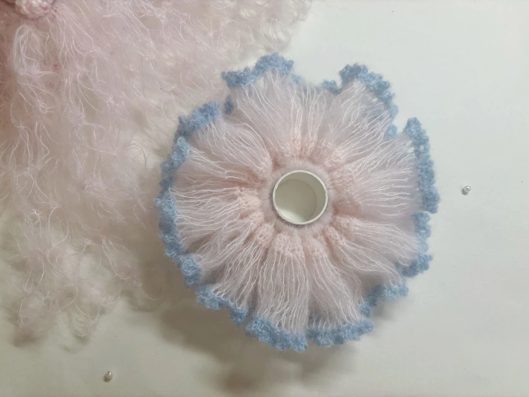 九九手作定制款甜栀萝卜丝发圈钩织成品马海毛大发绳温柔夏季发饰