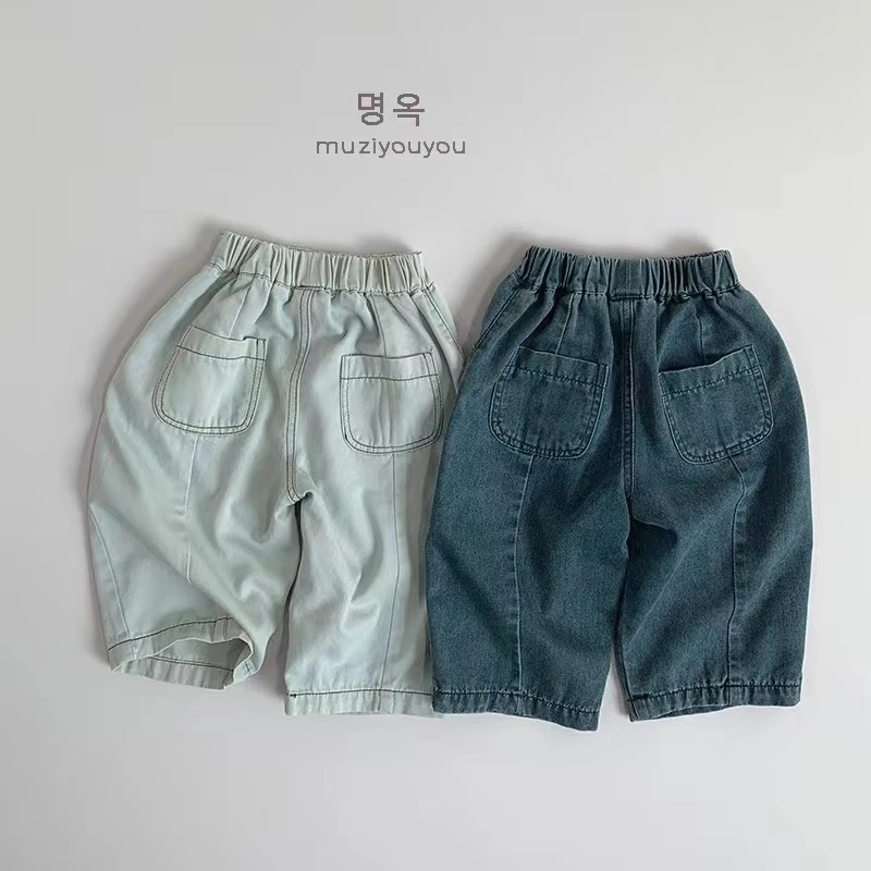 2025夏季新款薄款男女童韩版百搭牛仔阔腿裤25063