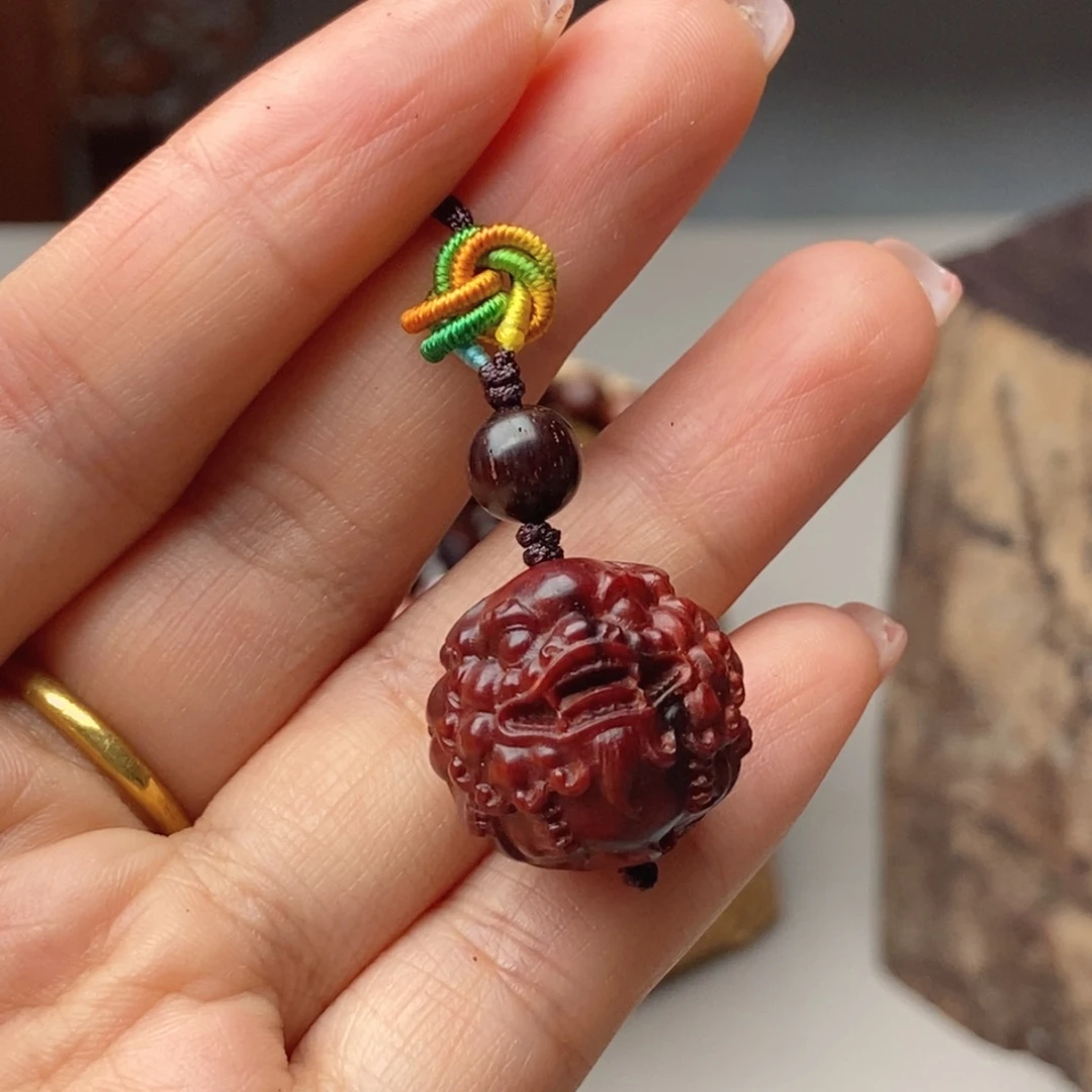 小叶紫檀手串/手链圆貔貅手机挂