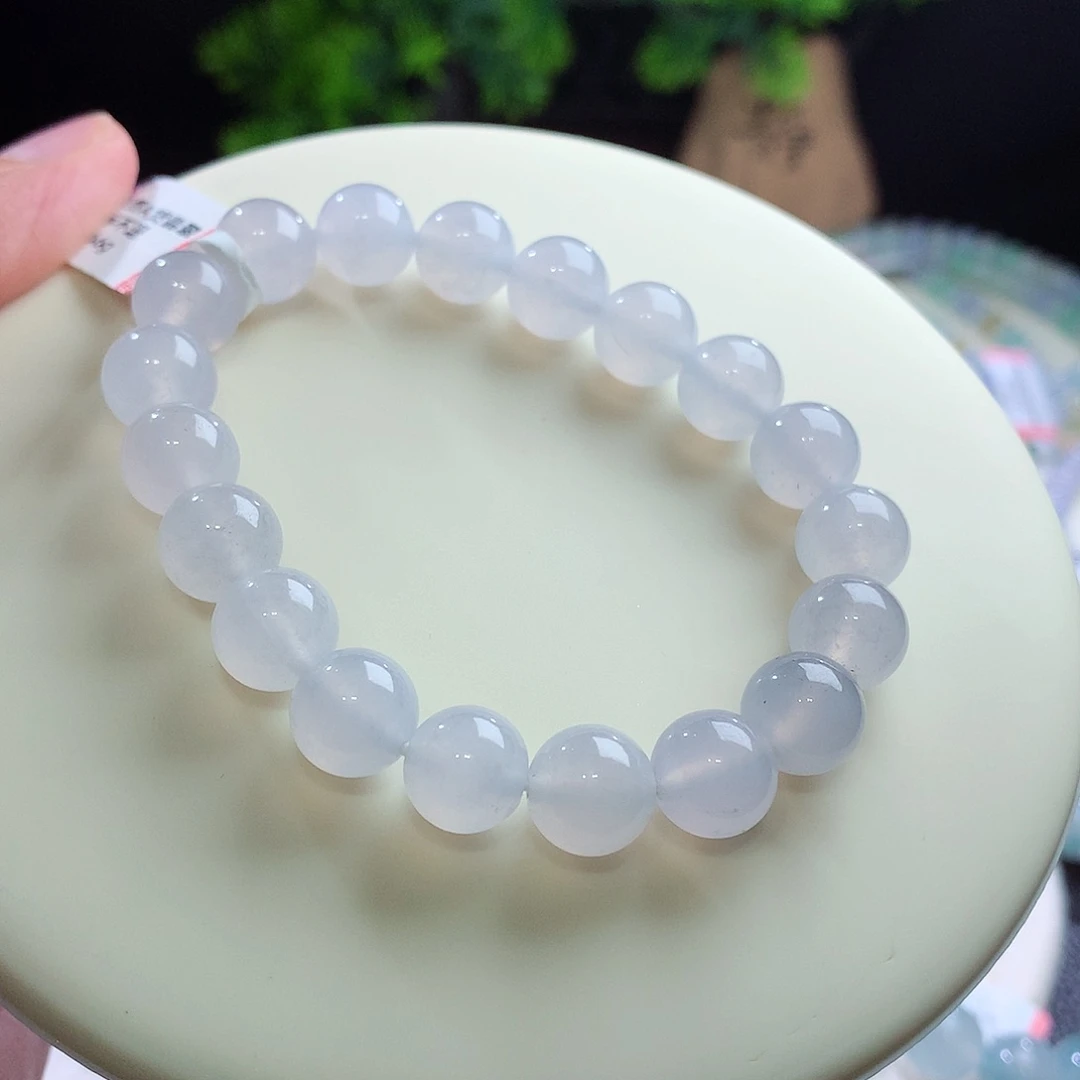 未镶嵌手串翡翠万内强推！荔枝冻果冻胶白月光 卡10mm