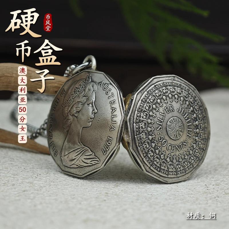 【币风堂】新奇特澳大利亚50分皇冠硬币照片记忆盒子