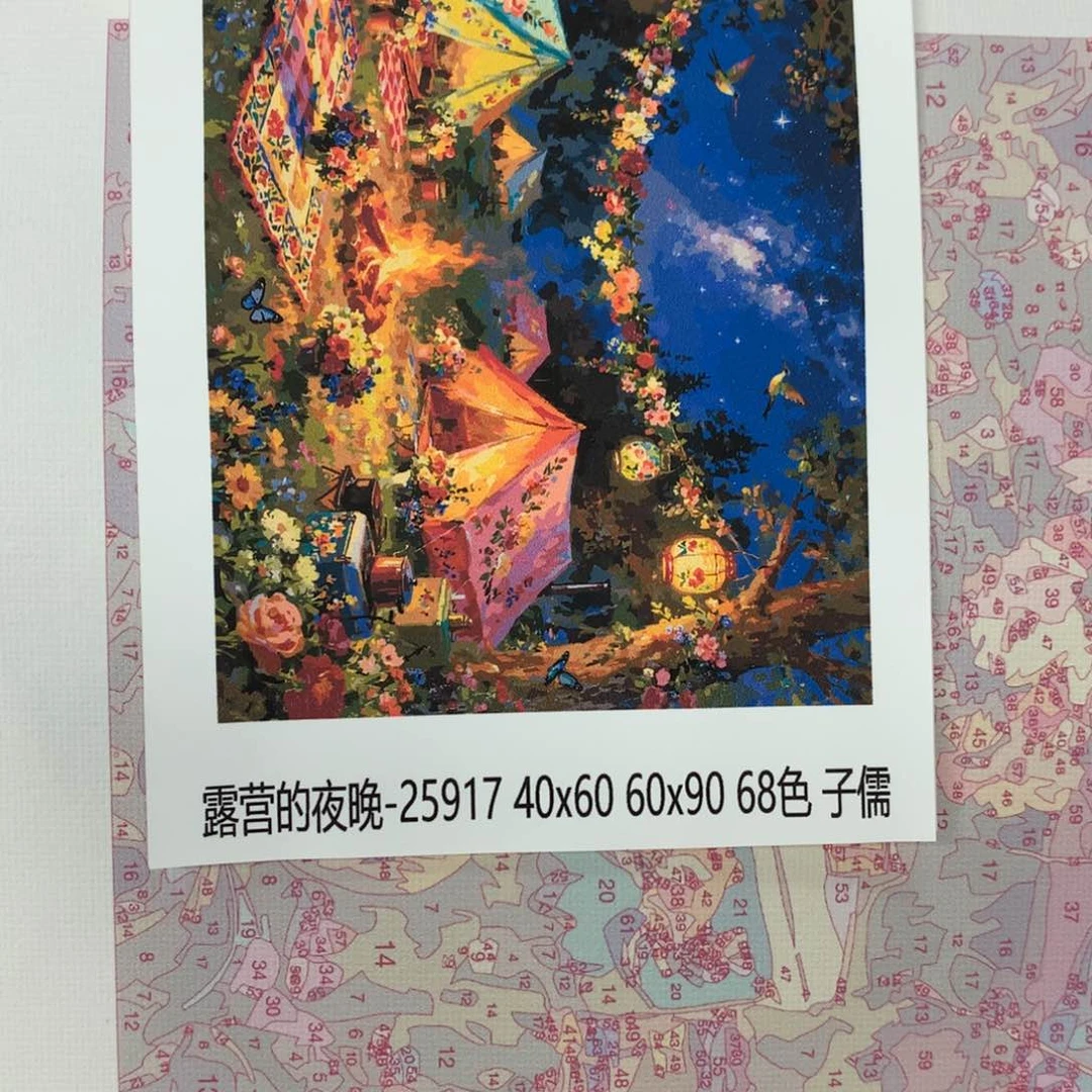 棉布i****?（有画布）露营的夜晚中尺寸棉布