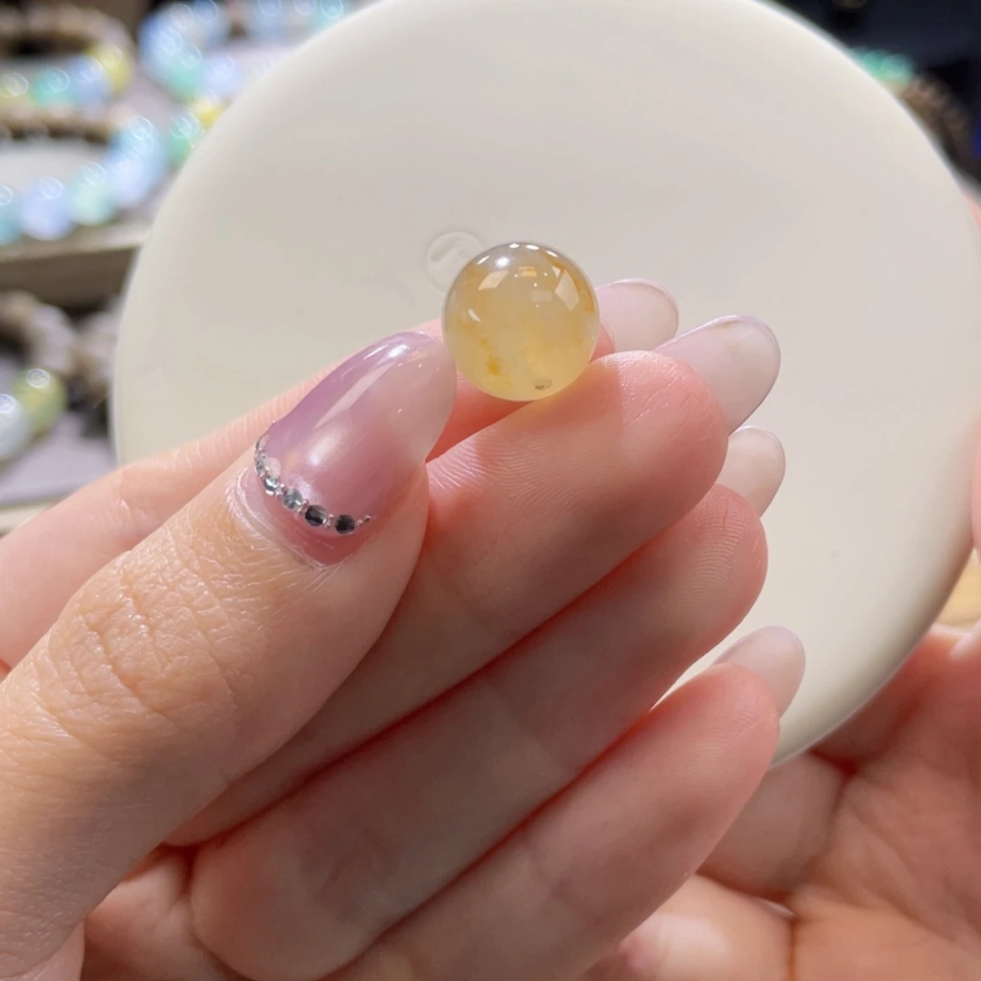 翡翠未镶嵌手链卡12.2橘黄