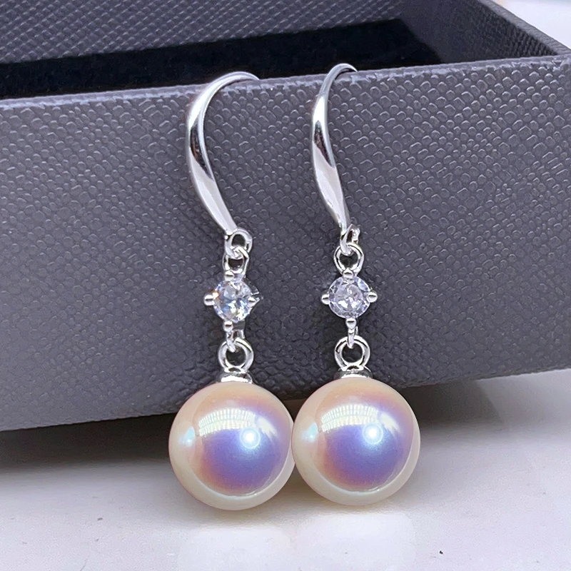 足银耳饰 足银999纯银珍珠耳环女高端人士气质妈妈耳坠时尚耳饰