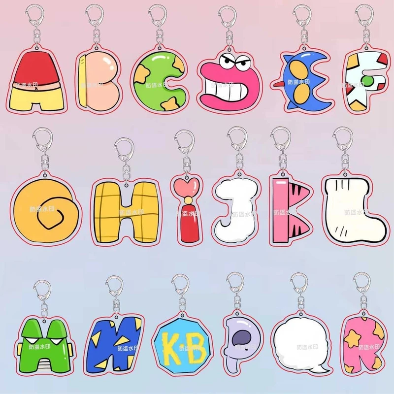 蜡笔小新26字母可爱亚克力背包挂件动漫装饰送朋友精美卡通小礼物