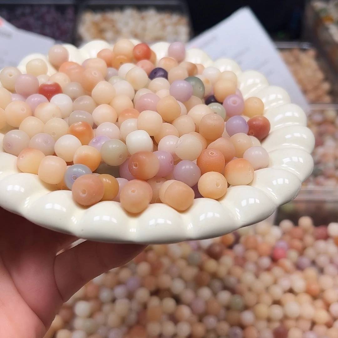 菩提根/象牙果手串微瑕粉桶大小混200颗