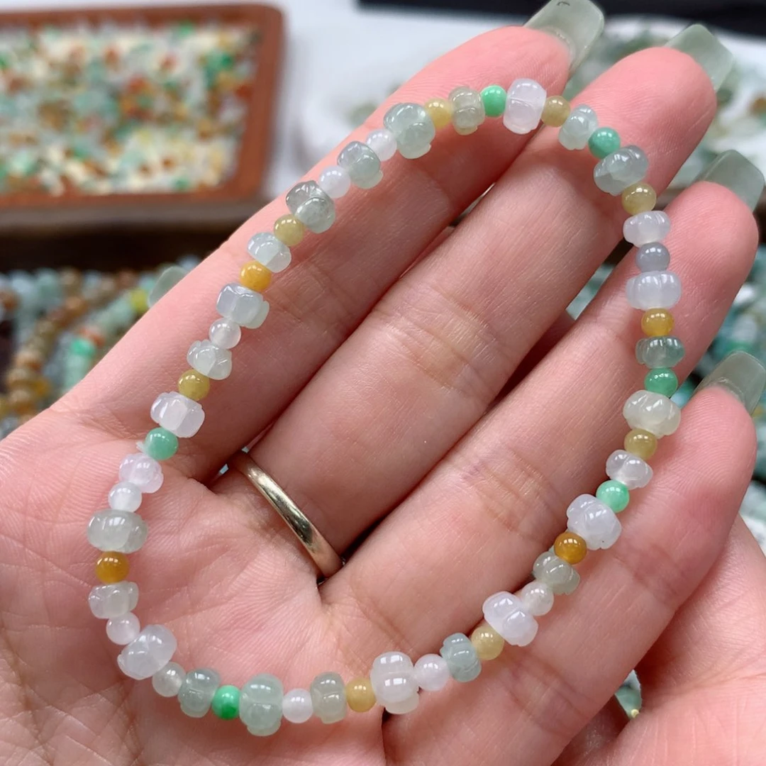 散珠翡翠莲花珠手串