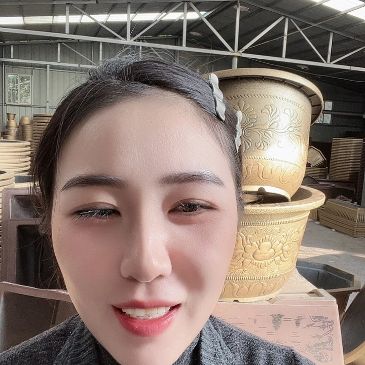 圆70六角花盆一个