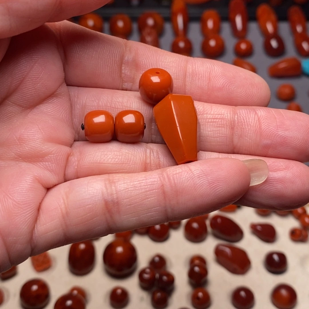 南红玛瑙三通套装未镶嵌我****爱