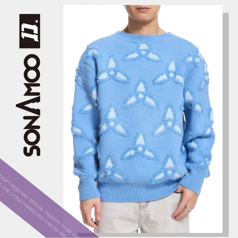 【毛毛专属】sonAmoo老花秋冬男女毛衣慵懒风时尚感休闲DY2009圆领