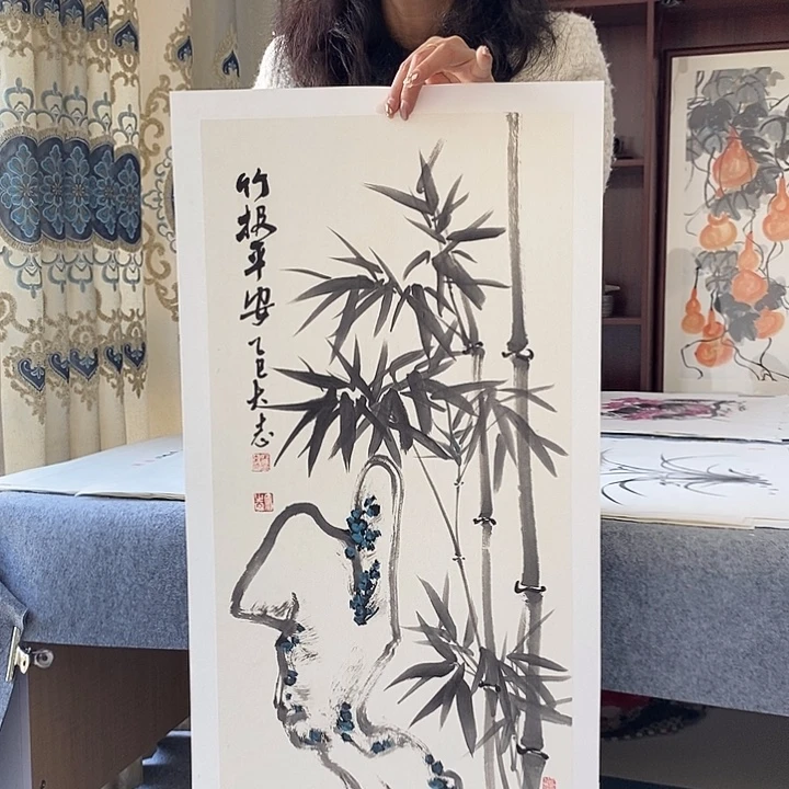 国画纯手绘国画写意作品34*68