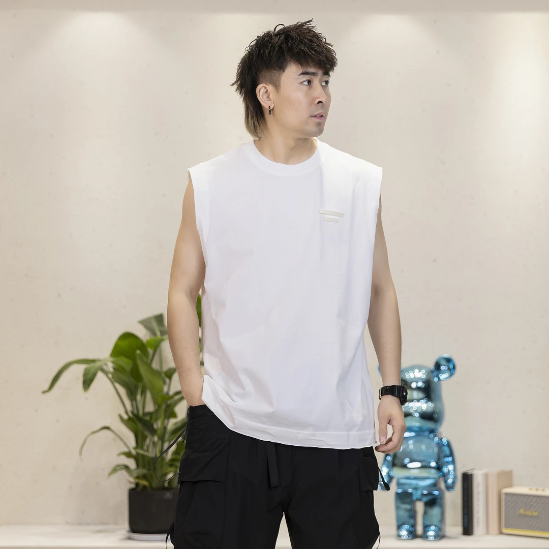 美式复古休闲纯棉透气坎肩背心夏季宽松吸汗舒适无袖背心