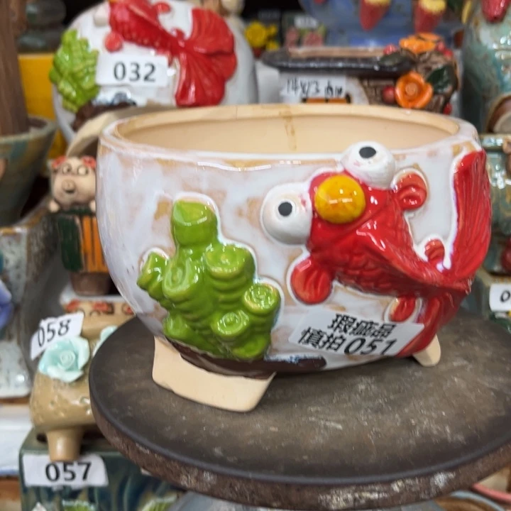 紫砂花盆粗陶材质多肉花盆051