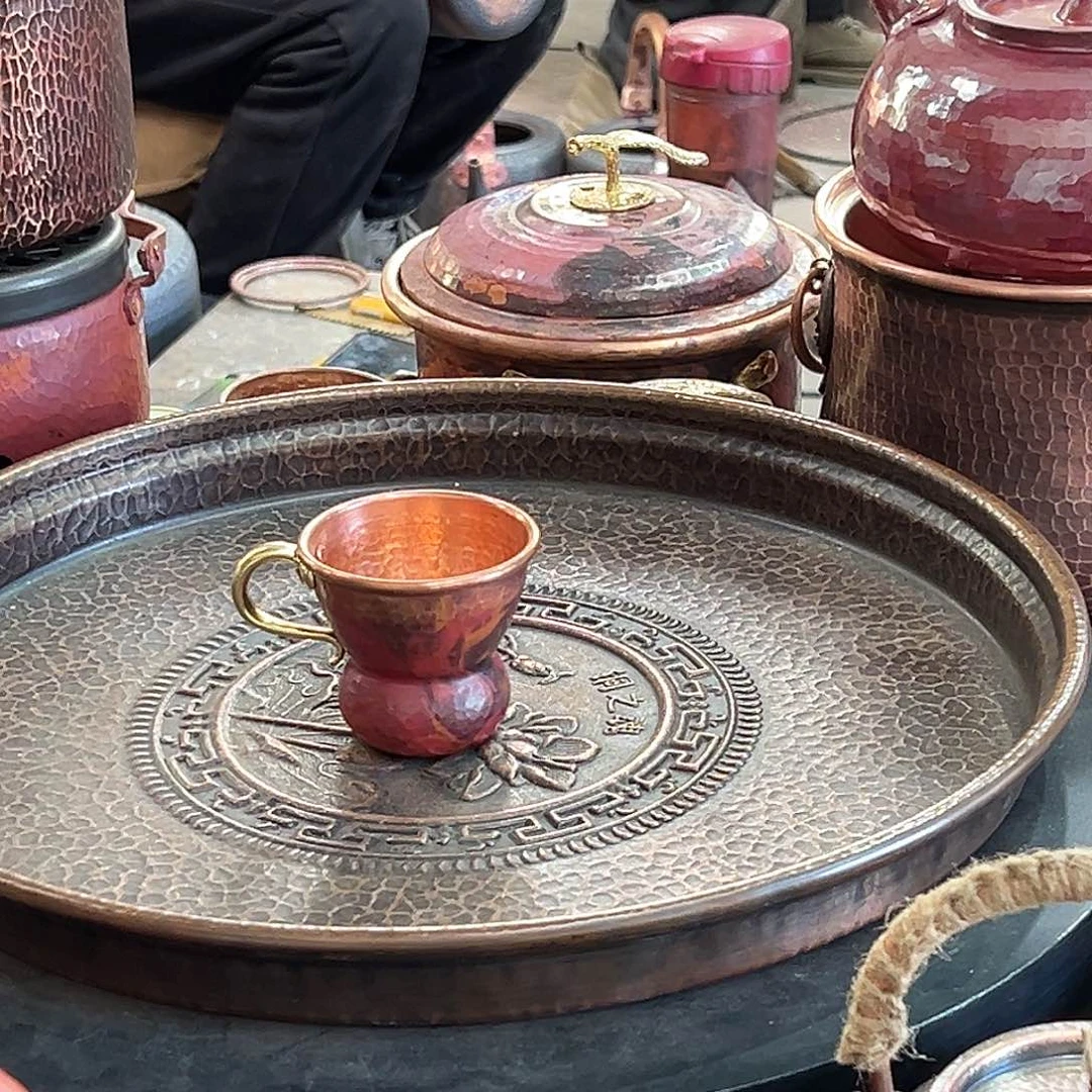 火烧色福禄杯紫铜