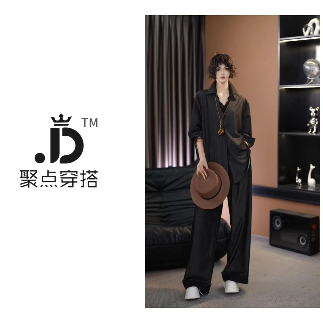 JUDIAN-【高雅秘韵】春季新款气质休闲百搭上衣+裤子8jd583417