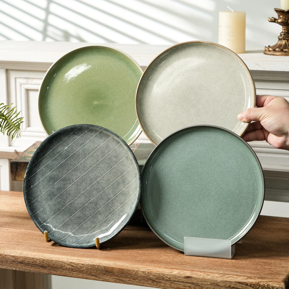 【瑕疵】陶瓷盘子窑变小盘组合220XL