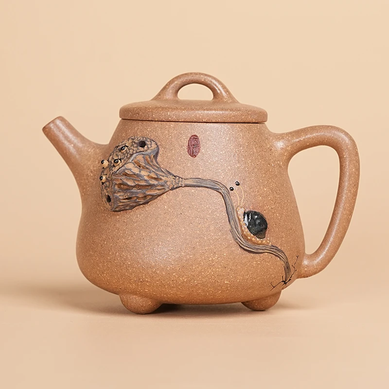 【闪购商品】高瓢（莲藕蜗牛）油脂老段紫砂茶壶D244