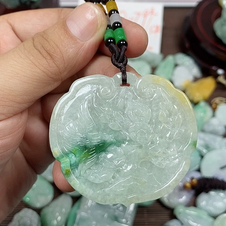 翡翠未镶嵌颈饰天然翡翠玉A货配证书