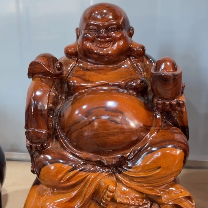 黑酸枝木类弥勒摆件