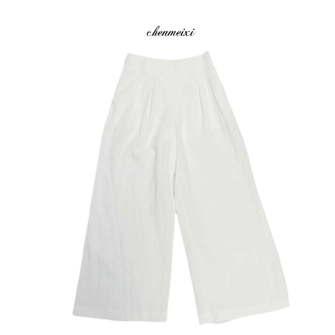 ChenYueTong【白月光】简约纯色松紧腰垂感裤