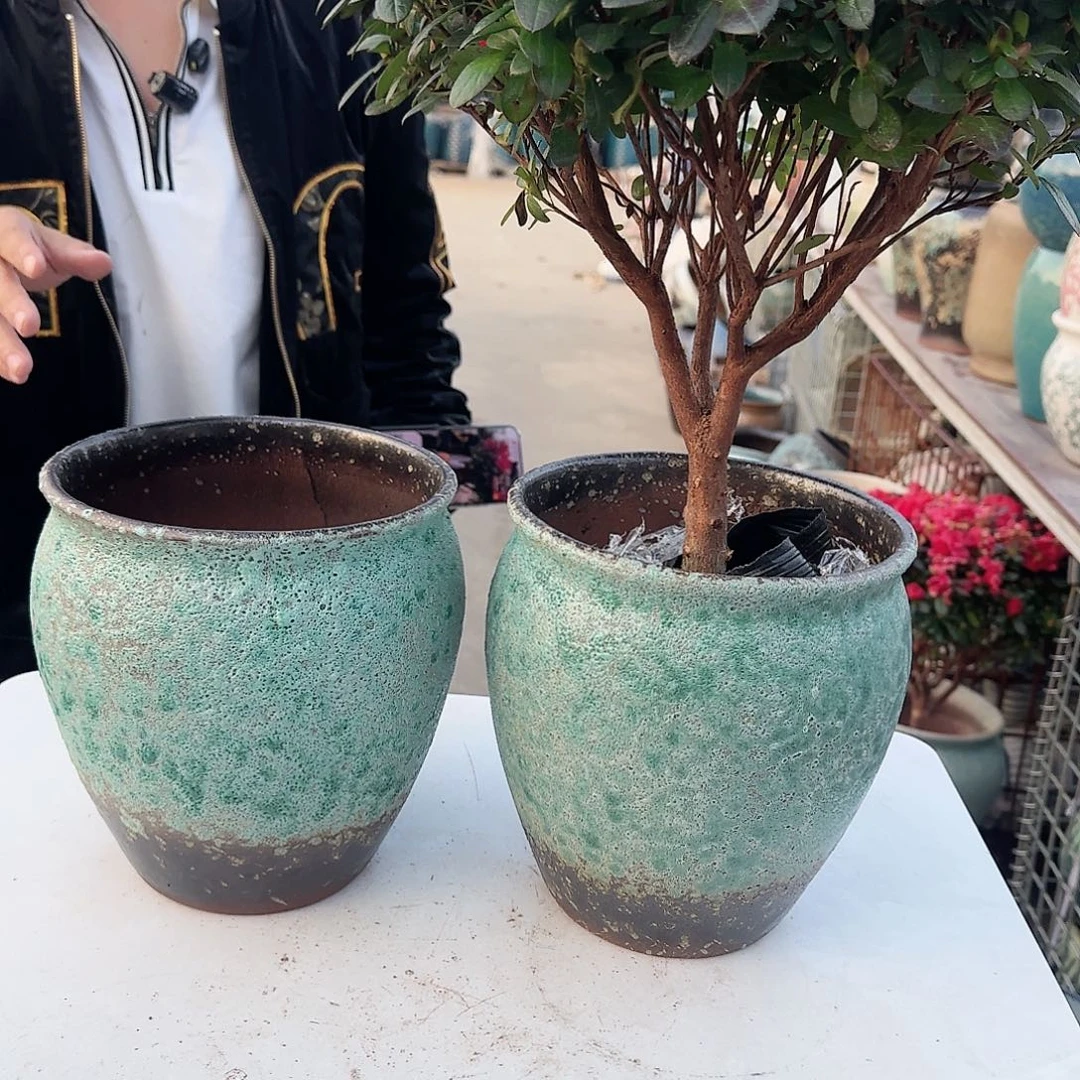 紫砂茶壶王嫂花盆1116-177高21口19