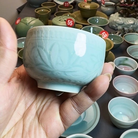 龙泉青瓷主人杯粉青