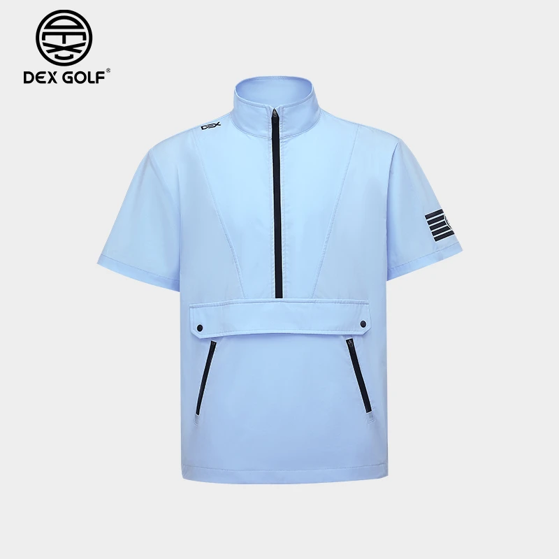 DEXGOLF高尔夫服装男士春夏款7206半拉链轻便短袖外套休闲运动T恤