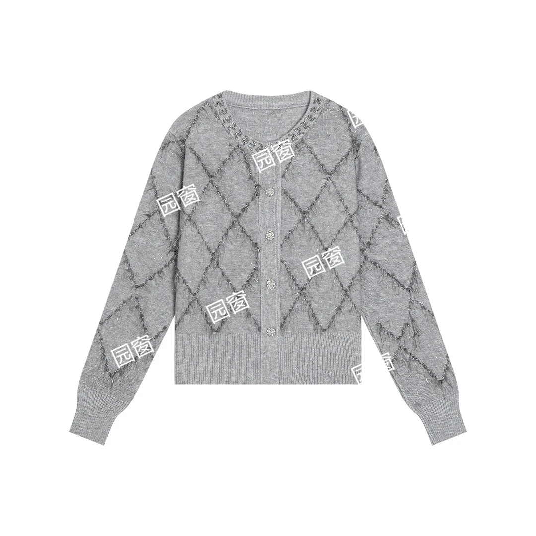 7143时尚气质流苏细闪开衫针织上衣9924