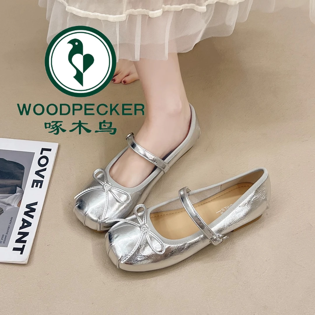啄木鸟法式玛丽珍鞋女复古百时尚单鞋外穿高级软平底春夏芭蕾舞鞋