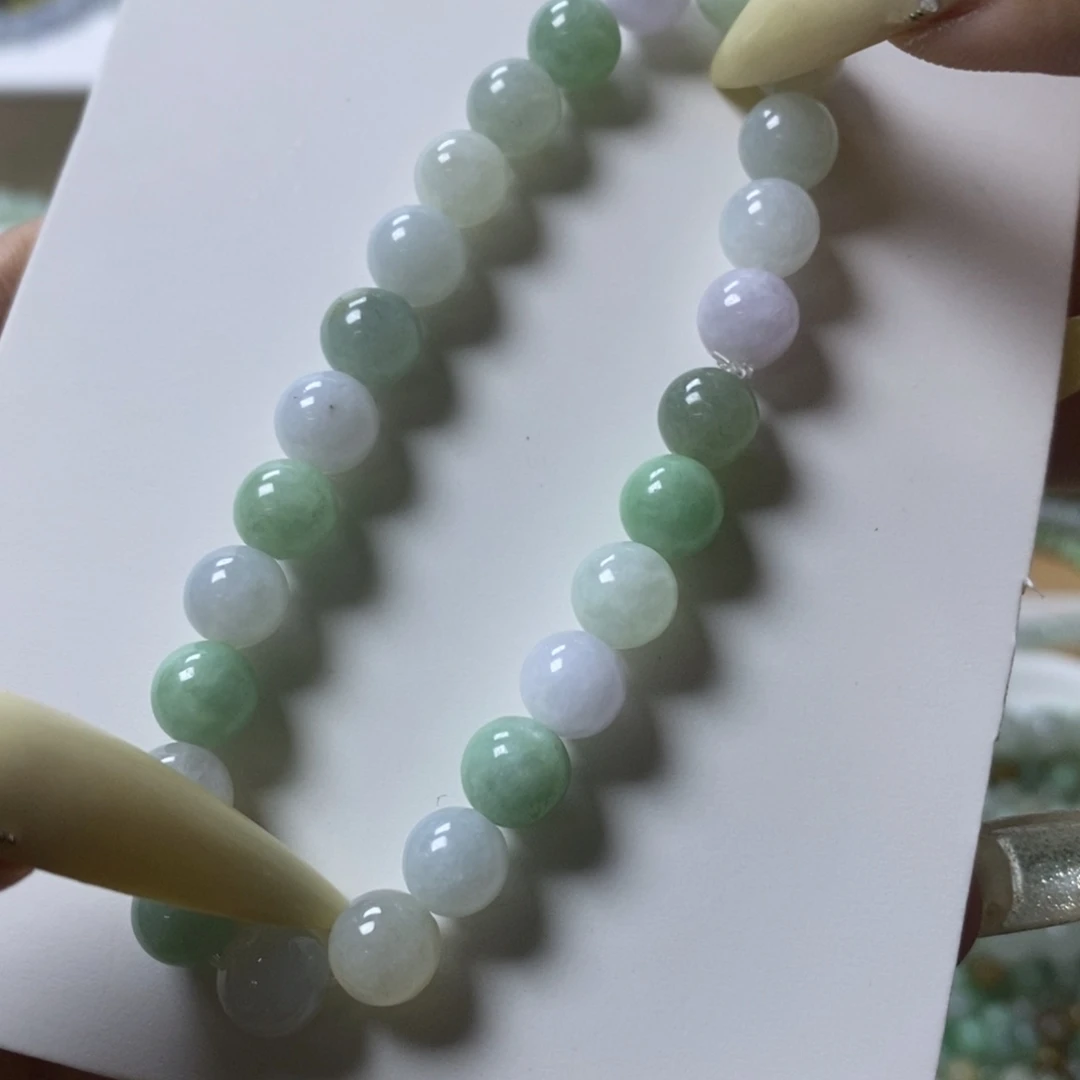 翡翠未镶嵌手链马卡龙卡7