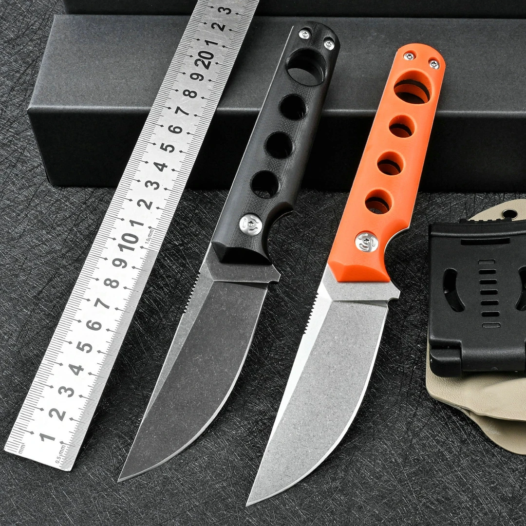 锐客龙玲珑户外小直刀DC53钢露营刀彩柄战术刀野营防身野外求生刀