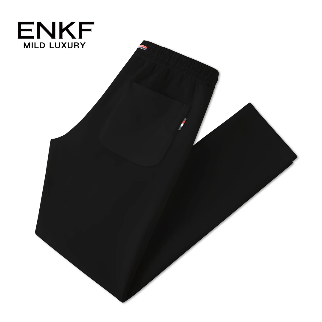 蒙口透黑色秋季新款休闲裤舒适亲肤男士百搭显身材潮流长裤子