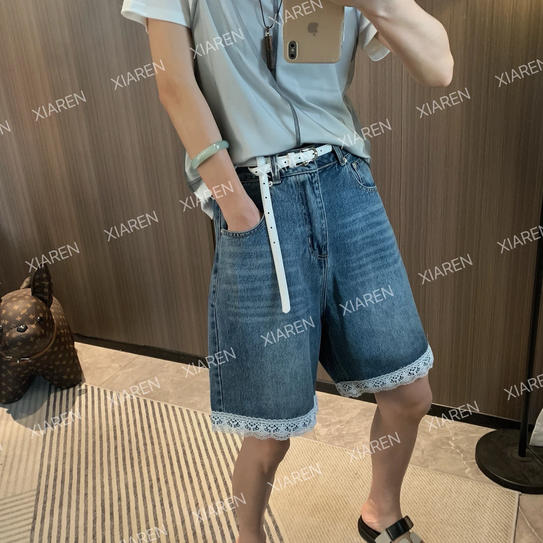 XIAREN【花边牛仔短裤】休闲百搭牛仔裤短裤时尚设计感减龄款裤子