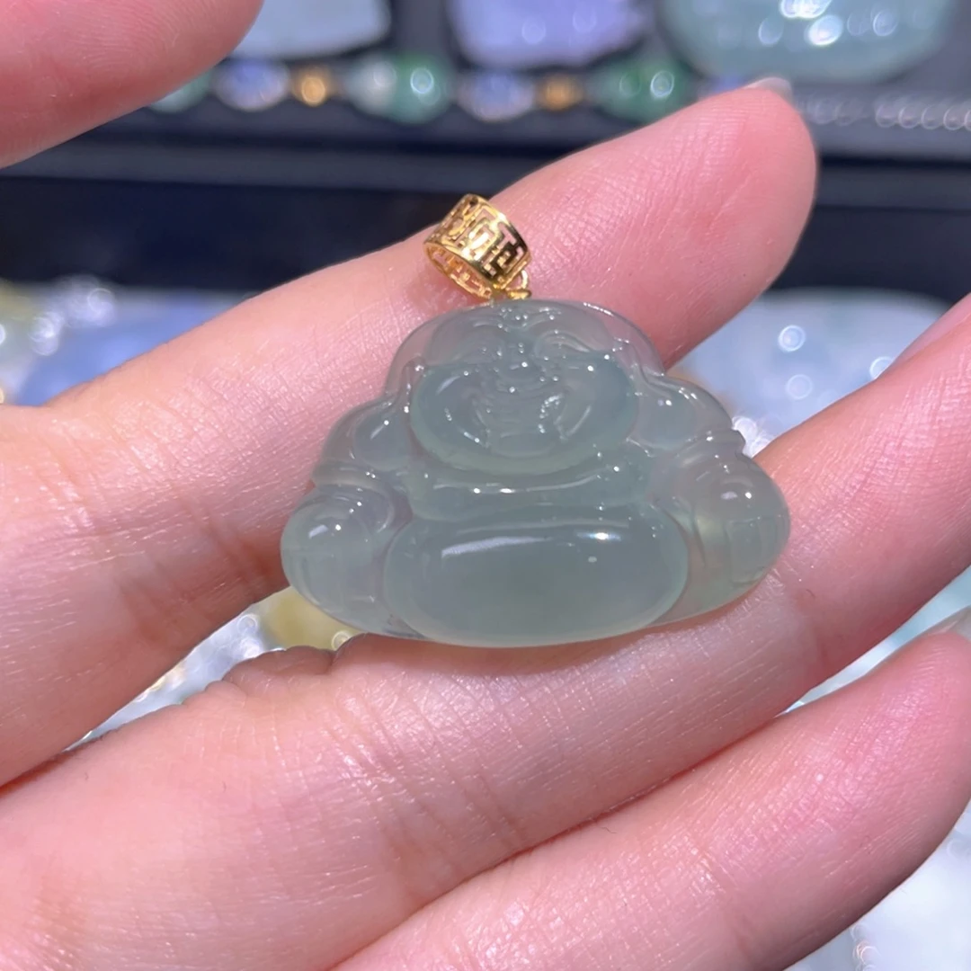 颈饰18K金镶嵌翡翠翡翠