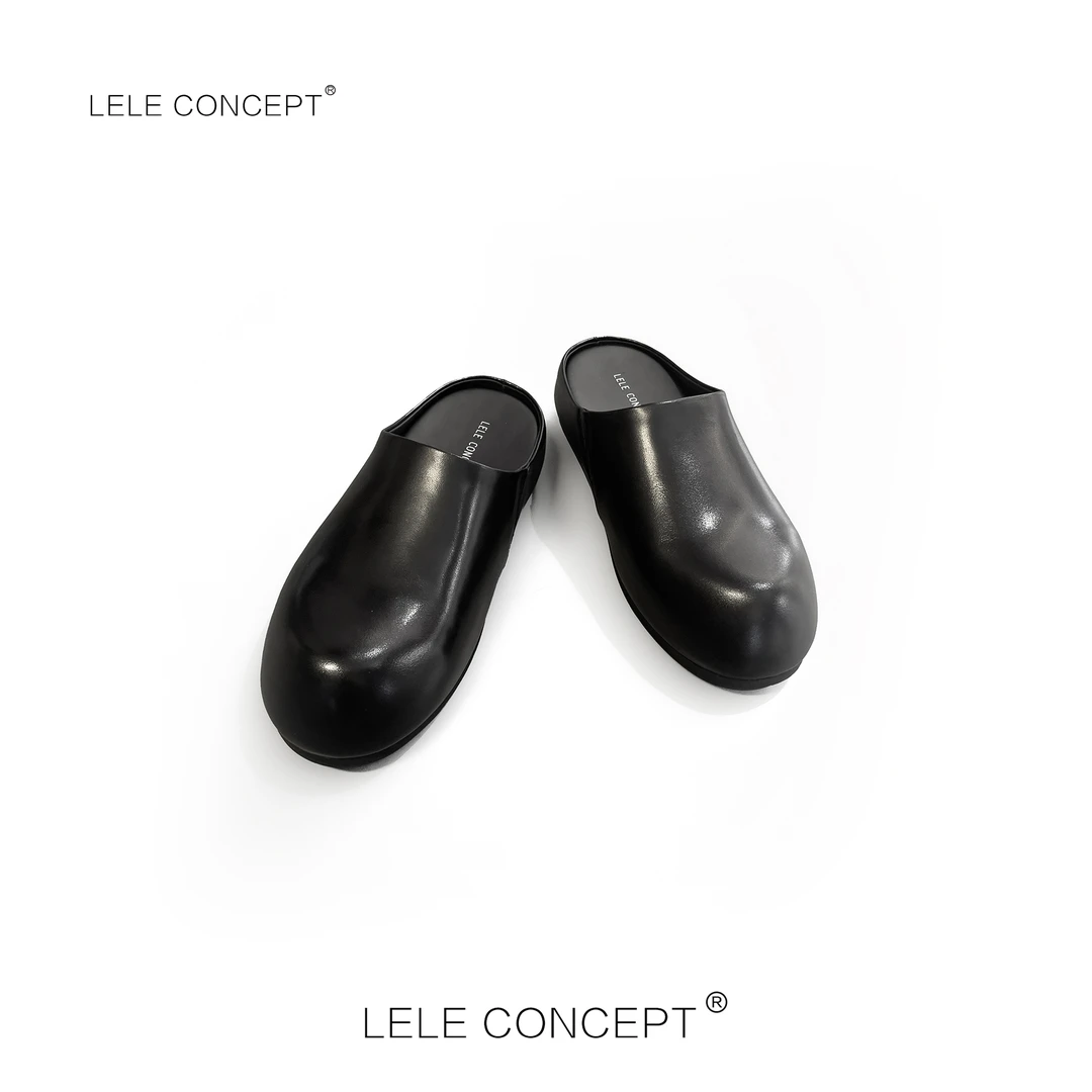 LELE CONCEPT｜【如一】时尚舒适百搭款净版皮拖鞋休闲简约X0192