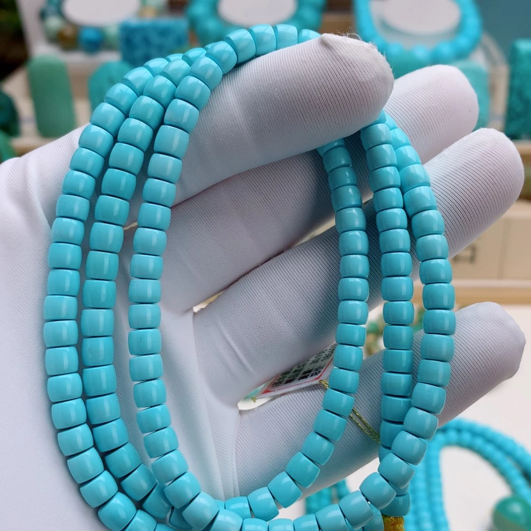 绿松石未镶嵌挂件精品直切佛串