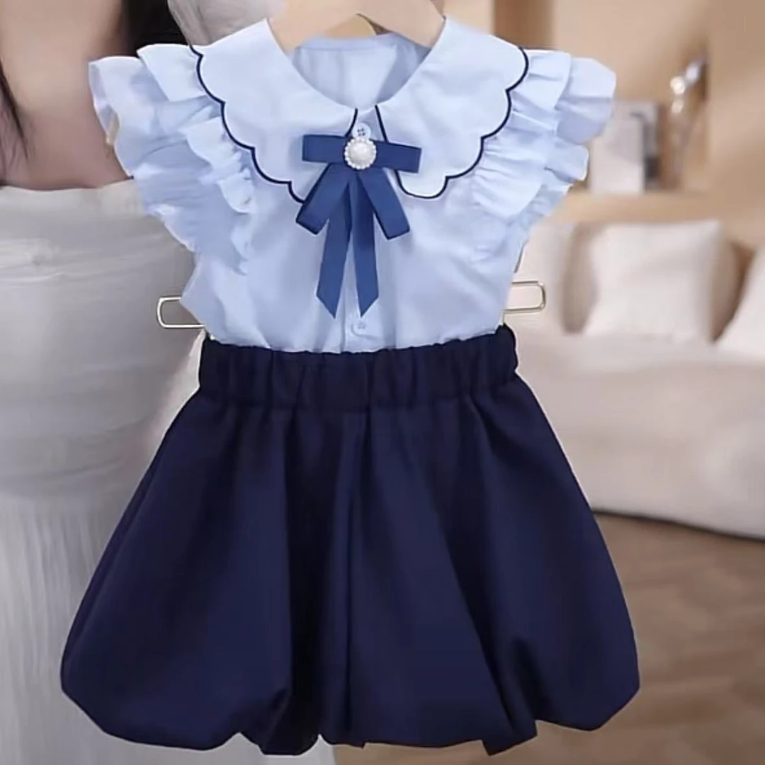 2025夏女童夏季套装儿童女宝宝短袖韩版衣服2025新款小童飞袖短