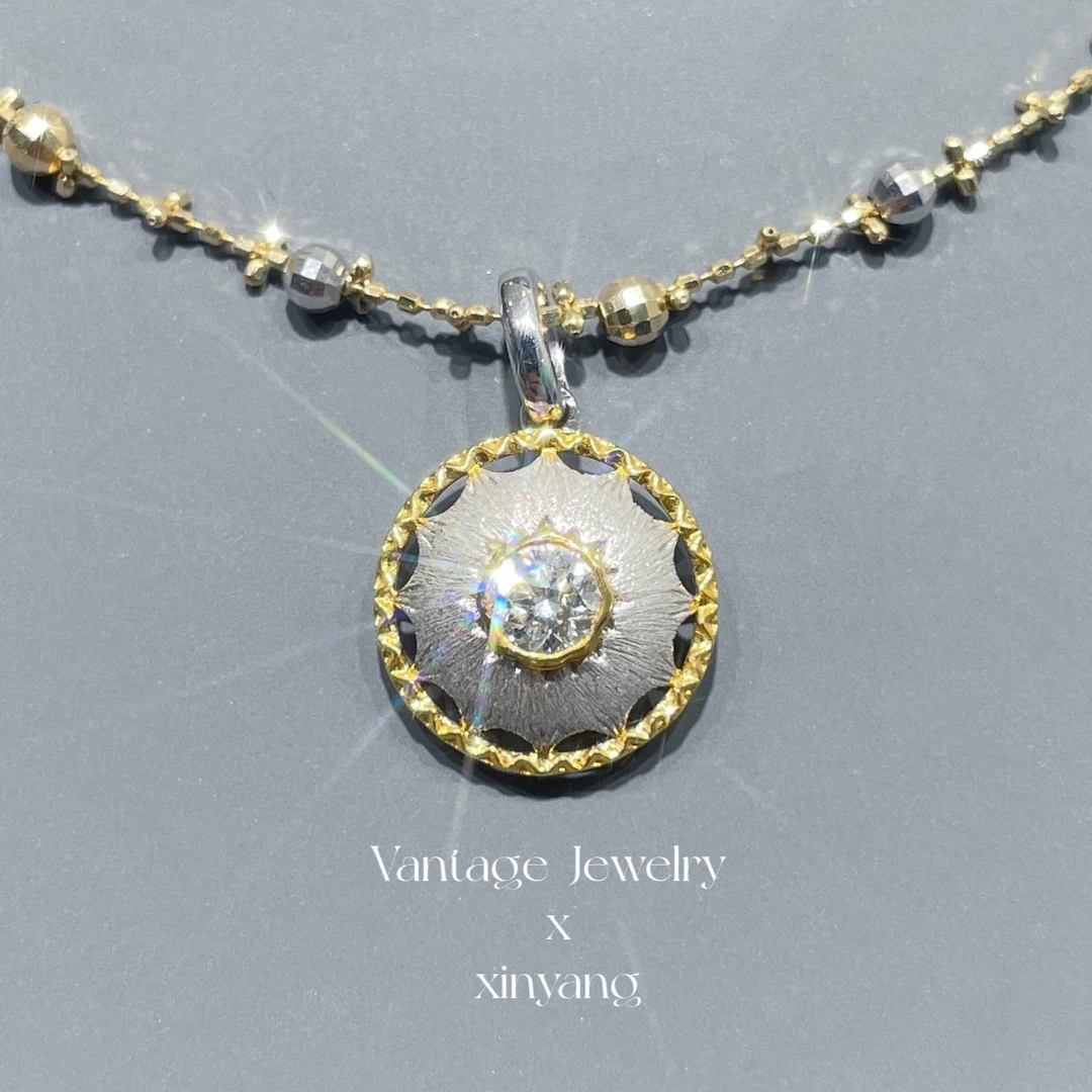 【欣阳】18K 20分 布契拉提太阳花吊坠