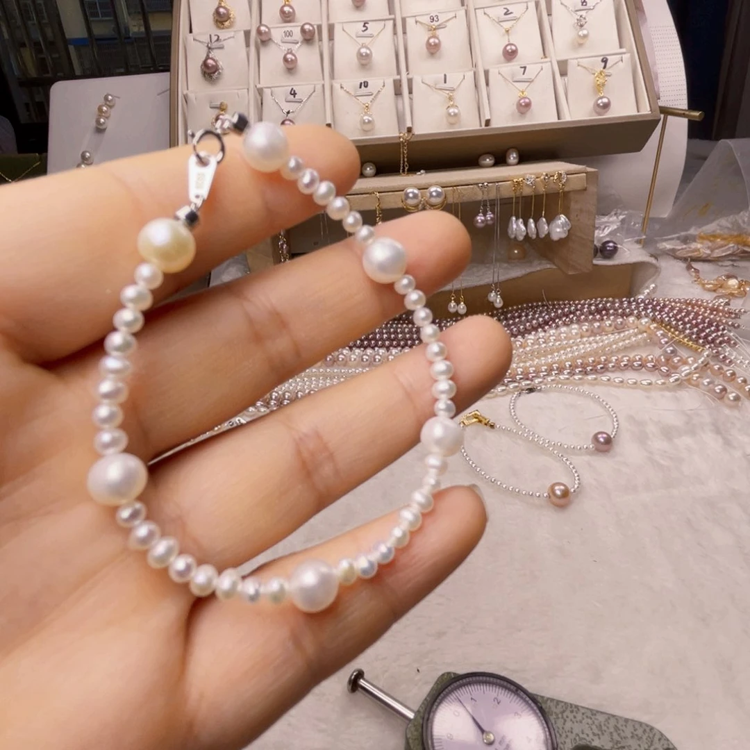 银S925镶嵌淡水珍珠珍珠首饰