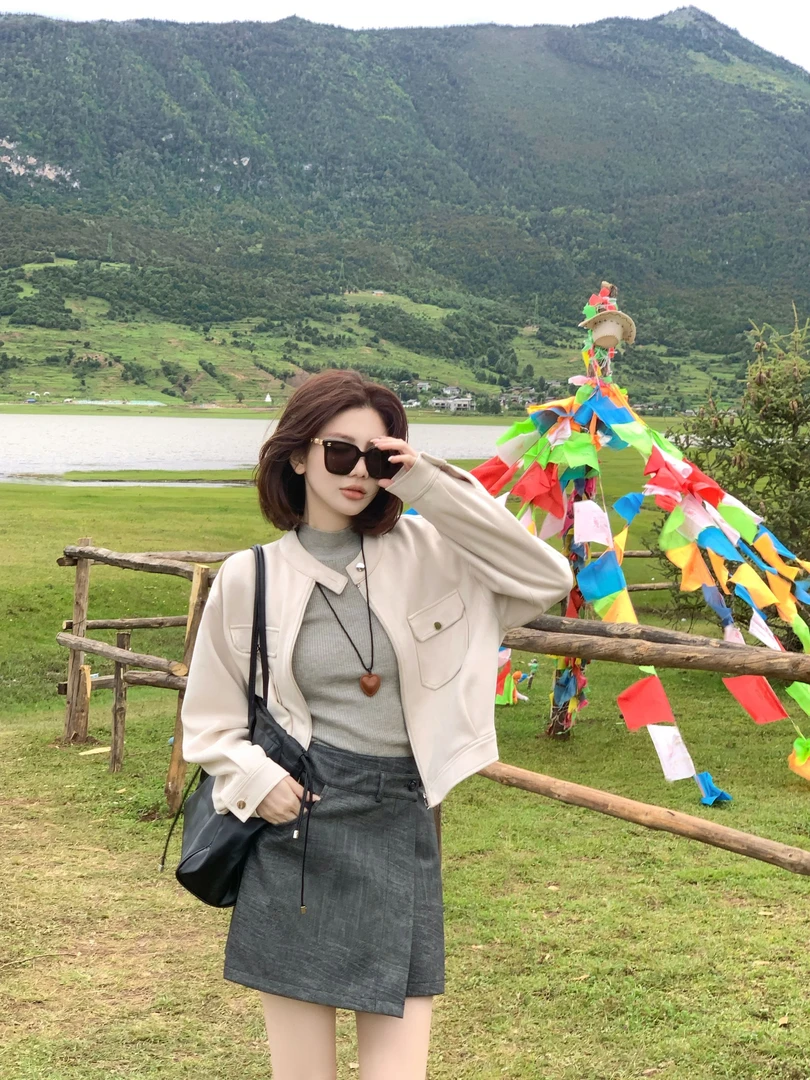 【芝士Cheese】德利秋日 法式短款女复古设计感新款休闲翻领外套