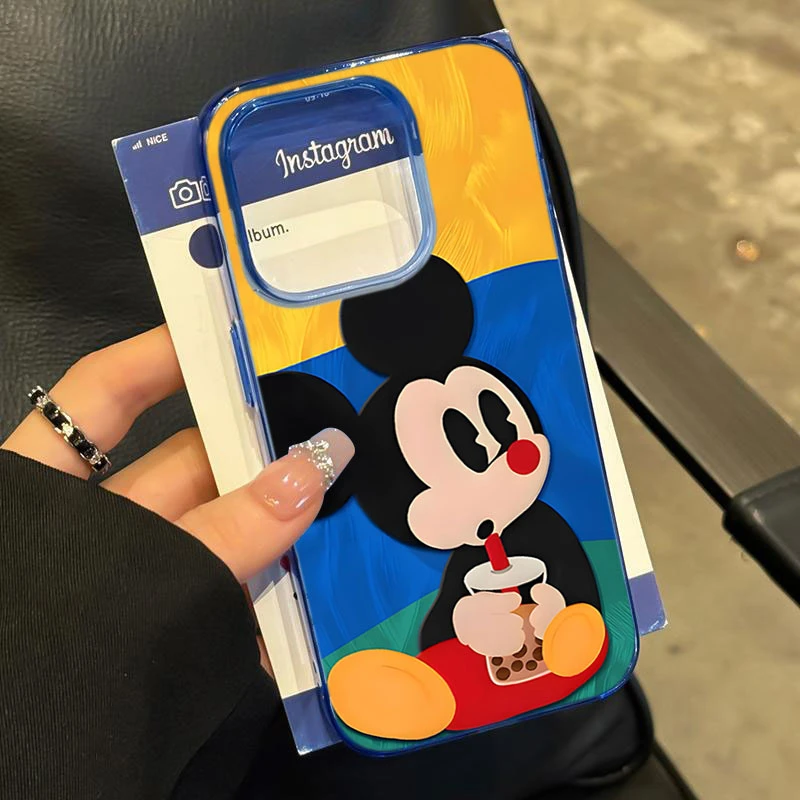 可爱奶茶米奇适用iPhone16苹果17/14_15PROMAX软胶13手机壳12/11X