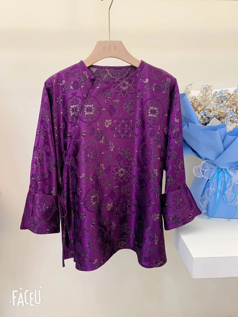 【紫气东来DY2103】樱美嘉桑蚕丝羊毛圆领不挑人打底老钱风