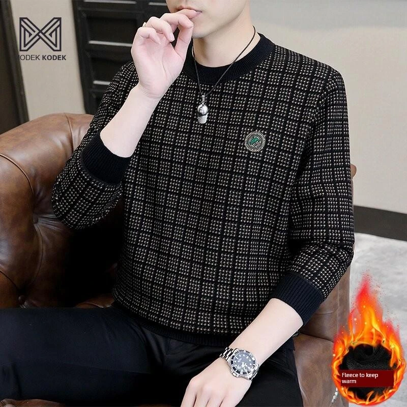 MODEK KODEK圆领运动衫2025年秋冬新款经典长袖下摆衬衫t恤暖上衣