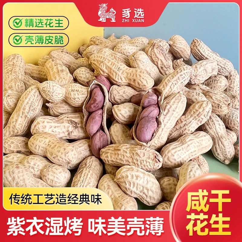 【稻悠悠专属】龙岩水煮晒干花生咸干鲜香带壳坚果零食紫衣红衣花生