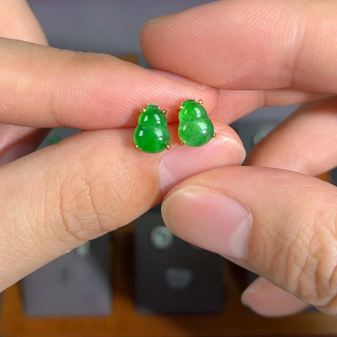 翡翠银S925镶嵌耳饰耳饰