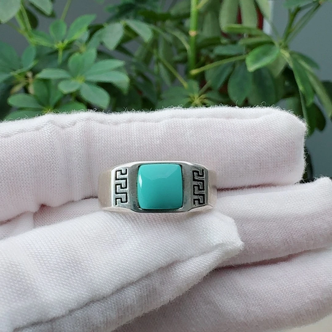 绿松石银S925镶嵌戒指戒指
