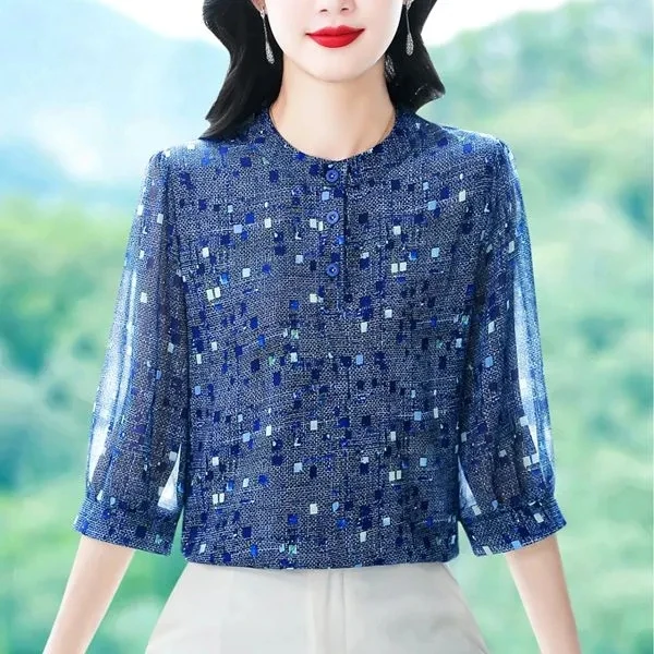 春夏新款高贵优雅气质韵味小衫显瘦洋气衬衫时尚百搭上衣