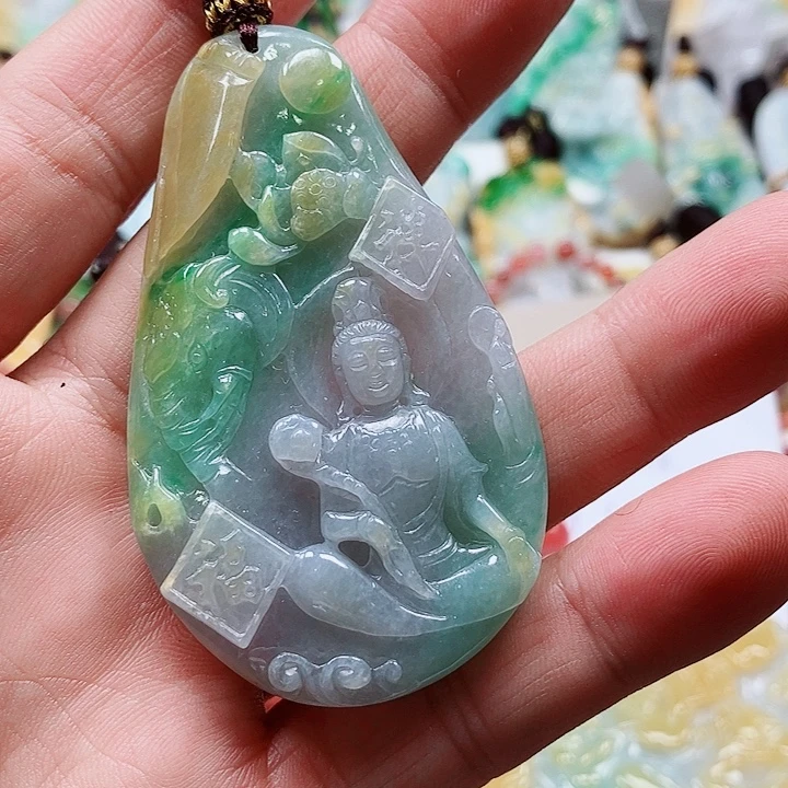 南***葛翡翠未镶嵌颈饰翡翠吊坠挂件吊坠