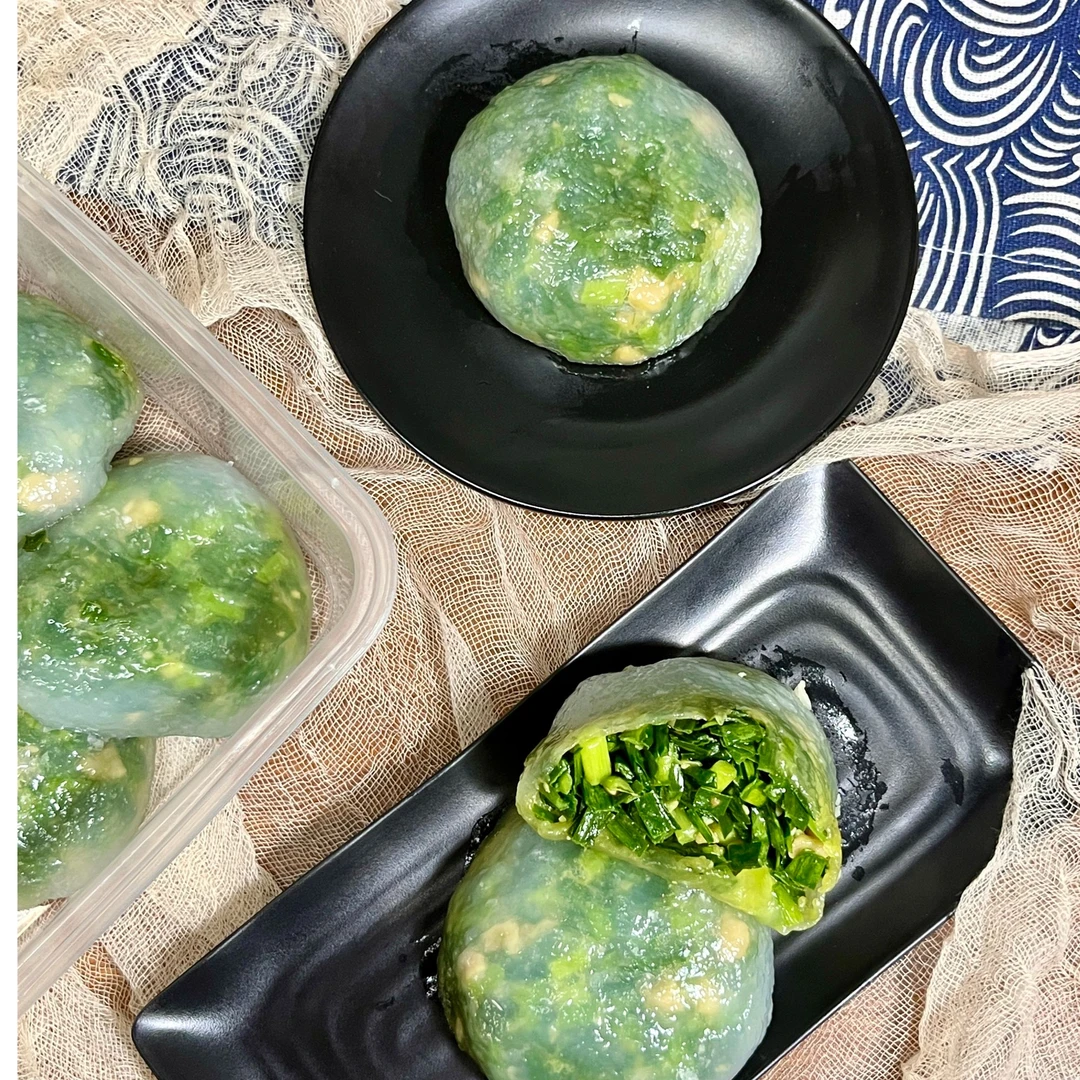 【潮汕韭菜粿】普宁特色小吃韭菜粿无米粿手工制作一盒6个水晶粿