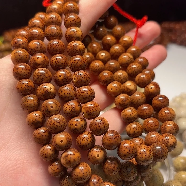 枫***封吊坠星月菩提10*9正月深虎皮苹果珠长串